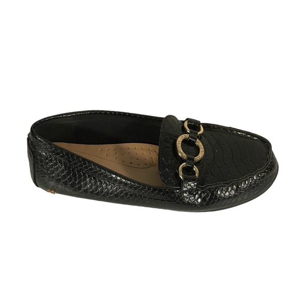 Jones New York Sundale Black Embossed Faux Leather Slip On Comfort Flats Sz 10 - Picture 5 of 10